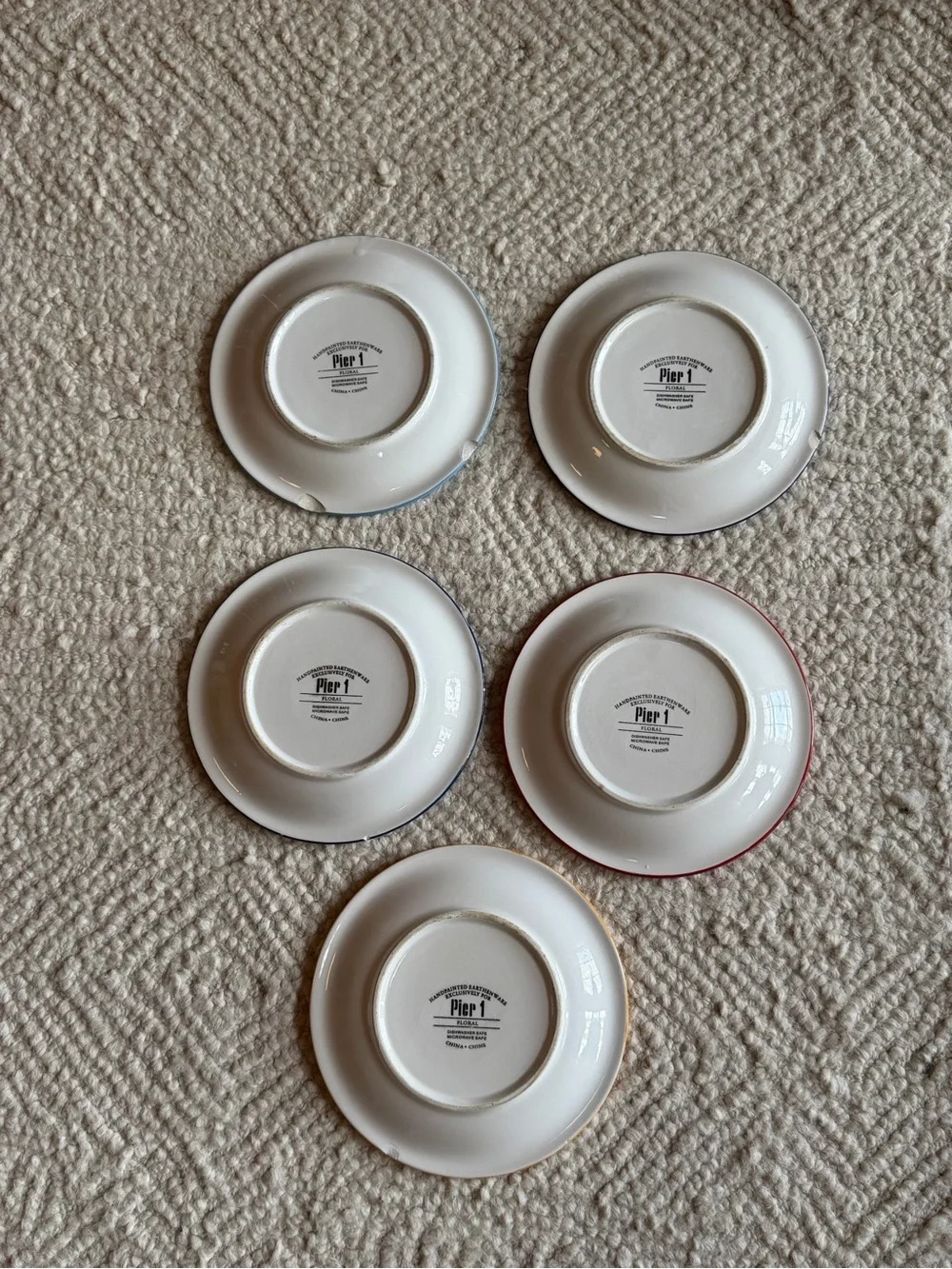 Pier 1 Imports Floral Center Salad Dessert Plates 8.25